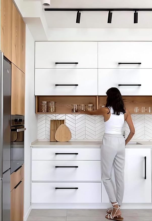 10 Pack Matte Black Cabinet Pulls 7.5 Inch(192mm) Kitchen Cabinet Handles Cabinet Hardware for Drawer Pulls