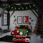 25 Pack C9 Christmas Replacement Bulbs, Green Christmas Bulbs Vintage Ceramic Incandescent Light for Indoor Outdoor Patio Xmas Party String Lights, 7W Night Light, C9/E17 Intermediate Base