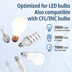 ThunderWay Digital Dimmer Light Switch, Single Pole/3-Way LED Slide Dimmer, for 300W Dimmable LED/CFL Lights and 700W Incandescent/Halogen, Wall Plate Included, 10 Pack, Matte White