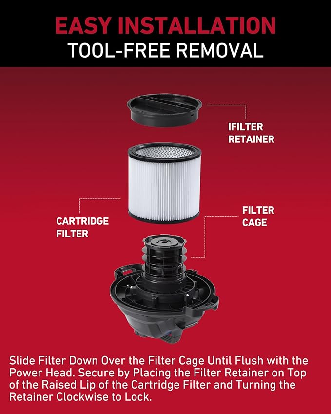 2 Pack HEPA Replacement for Shop Vac 90304 Standard Cartridge Filter Type U/X/W Fits Most 5 to 16-Gallon Wet/Dry Vacuum Models