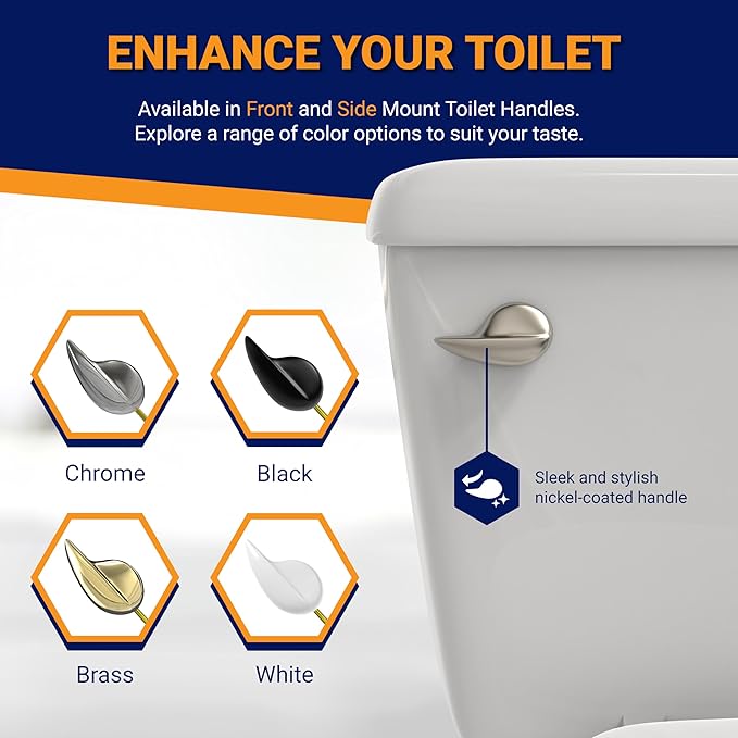 Toilet Handle Replacement (Brushed Nickel, Front Mount)