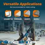 7 Inch Ultra-Thin Turbo Mesh Diamond Blade for Cutting Porcelain, Ceramic, Marble, Granite, 2 Pack for Handheld Saws and Angle Grinders, Dry and Wet Use, 7/8"-5/8" Arbor