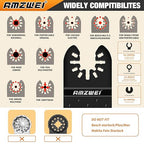 35PCS Multitool Blades, 7 Types Titanium & HCS Oscillating Tool Blades for Wood Metal Plastic, Quick Release Saw Blades Compatible with Dewalt Rockwell Fein Milwaukee Ryobi