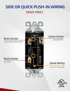 AIDA Single Pole Rocker Decora Light Switch, 15 Amp Self-grounding Electrical Light Switches, Residential Grade, UL Listed (10 Pack, Glossy Black)