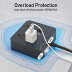 Outdoor Power Strip Weatherproof, KPQ IPX6 Waterproof Surge Protector Power Strip with 3 Outlets, 2 USB A & 1 USB C, 6Ft Heavy Duty Extension Cord for Indoor Outdoor