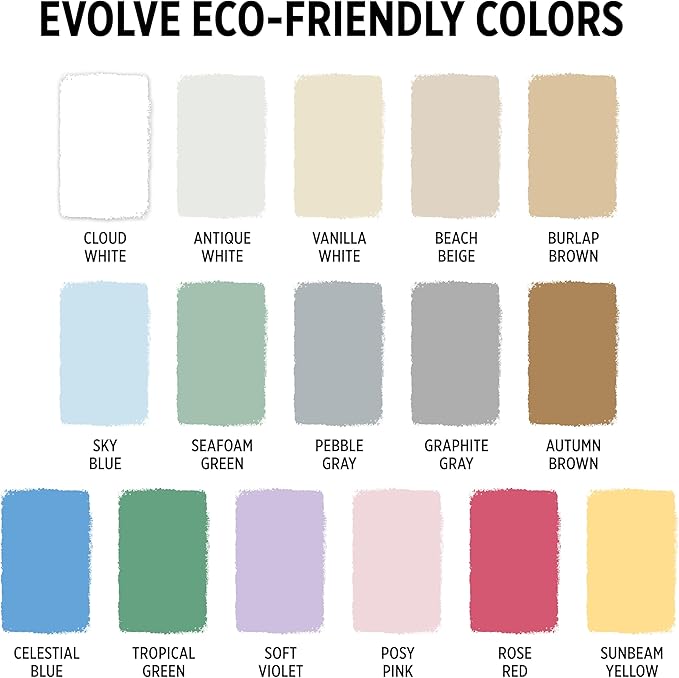 EVOLVE Paint & Primer: Environment-friendly, Low Sheen with One-coat Coverage for Interior & Exterior surfaces (Antique White, 5-Gallon)