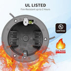 10 PK Round Old Work Electrical Box, 18 Cubic Inch Round Ceiling Electrical Box for Old Work, PVC, ETL Listed to UL514C and UL263, Fire Rated for Two Hours