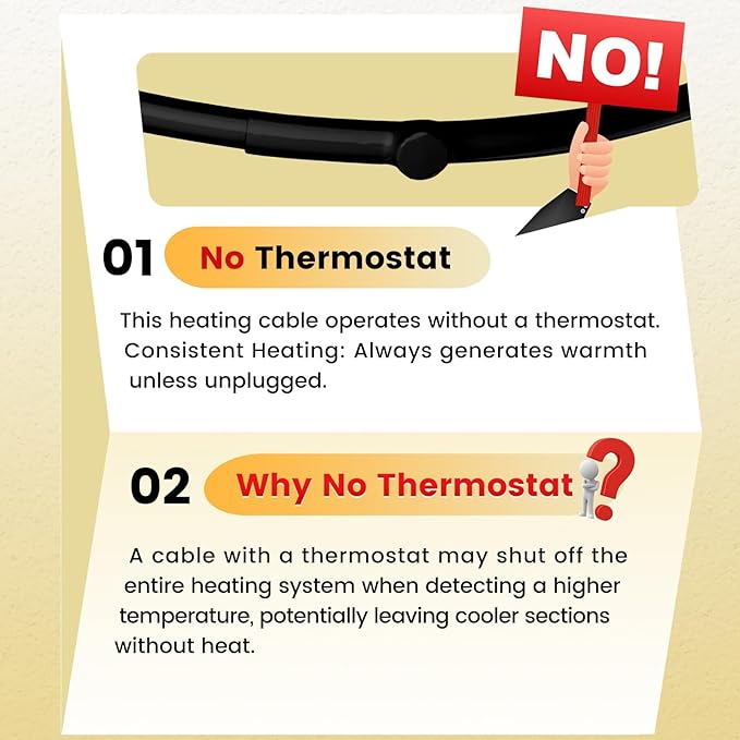 100 Ft Pipe Heat Cable for Water Pipe Freeze Protection, Self-Regulating Heat Tape for Metal and Plastic Pipes, Anti-Freeze Pipe Heating Trace System 6W/Ft 120V