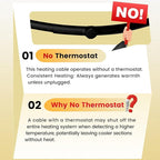 4 Ft Pipe Heat Cable for Water Pipe Freeze Protection, Self-Regulating Heat Tape for Metal and Plastic Pipes, Anti-Freeze Pipe Heating Trace System 6W/Ft 120V