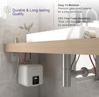 110V/115v/120V 1400-1500W Small Under Sink Tank 2.5 Gallon Water Heater Hot Storage，Mini Instant Electric RV TR Trailer Kitchen Compact Point-of-Use,2 PCs 16” Long 1/2”FIP Stainless Steel Hoses 9.5L…