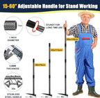 Extra-Sharp Triangular Hoe - Heavy Duty Gardening & Construction Tool with 15"-60" Adjustable Stainless Steel Pole, Detachable Design for Digging, Weeding, Trenching