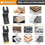 110 PCS Multitool Blades Oscillating Tool Blade, Universal Titanium Oscillating Saw Blades for Metal Nails, Wood and Plastic, Multi Tool Blades Kits Fit Dewalt Milwaukee Ryobi Rockwell Fein