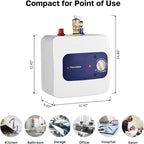 ThermoMate Mini Tank Water Heater Electric, 1.32 Gallons Small Under Sink Water Heater for Point of Use Instant Hot Water 110V 120V, Wall or Floor Mounted, UL Listed ES150