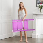 3 Step Lightweight Folding Ladder for Home, 330lbs Aluminum Step Ladder Anti-Slip for Kitchen, Step Stool Foldable Adults for Closet, 330lbs - Light Purple