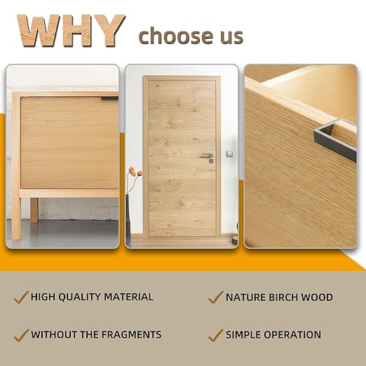 GSCIT Club Birch Edge Banding, 3 inch x 10ft roll of Wood Veneer Edge Banding Pre-glued Flexible, Real Wood Tape Banding for Cabinet Repair Furniture Restoration