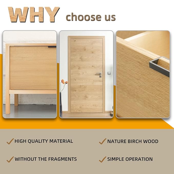 GSCIT Club Birch Edge Banding, 13/16 inch x 500ft roll of Veneer Edge Banding -Pre-glued Flexible, Real Wood Tape Banding for Cabinet Repair Furniture Restoration