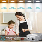 VOLIVO 6 Inch LED Recessed Ceiling Lighting 24 Pack, 5CCT Ultra-Thin Canless Downlight with Junction Box, Dimmable Wafer Lights 12W=110W, 1050LM High Brightness, Adjustable 2700K-5000K, ETL&FCC&IC