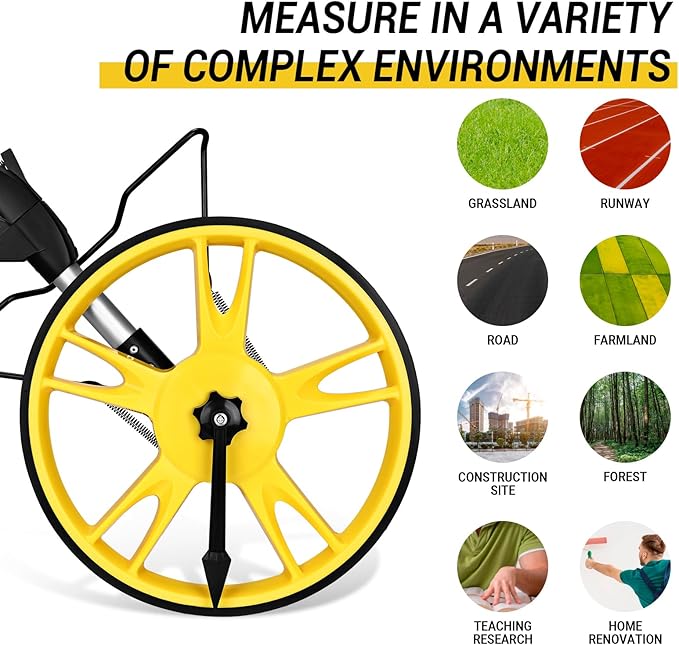 Measuring Wheel: DEKOPRO 4V Digital Measuring Wheel in Feet, 12.5 Inch 99,999Ft/ 99,999M Digital Display Folding Wheel Measurement Roller with Storage Bag