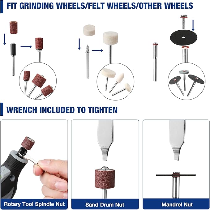 WORKPRO 476PCS Rotary Tool Accessories Kit, Rotary Tool Bits for Easy Cutting, Sanding, Grinding, Carving, Polishing, Drilling and Engraving
