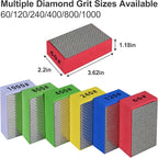 6pcs Diamond Hand Polishing Pads for Ceramic Tile Glass Grinding,Sanding Blocks Polishing 60#,120#,240#,400#,800#,1000#