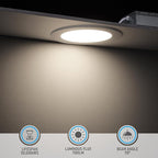 TORCHSTAR 6 Inch Slim LED Recessed Lighting with Junction Box, CRI90 Aluminum Dimmable 12W Ultra-Thin Recessed Light, 4000K Cool White, 1100LM Basic Series LED Downlight, ETL & ES & FCC, Pack of 6