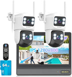 【All-in-One Security System】 4MP PTZ Security Cameras Wireless Outdoor, WiFi Home Security Camera System, Video Surveillance DVR Kits