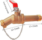 Water Heater Drain Valve 3/4"MIP X 3/4" Male GHT Connection to drain or Flush Hot Water Heater Faster and Easy Big Full Port (No Pb Brass,3 Inch Shank with Long Handle,Straight)