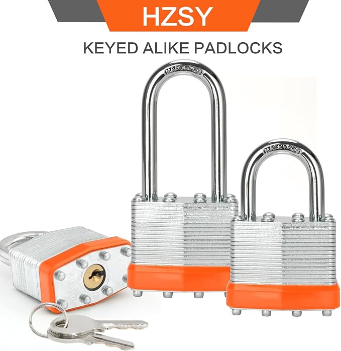 Padlocks Keyed Alike, Pack of 60, Laminated Steel Keyed Lock (1-9/16", 40mm), Padlocks with Same Key, Normal Shackle, for Toolbox, Locker & StorageUnit or More
