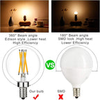 LiteHistory Dimmable G16.5 LED Light Bulb 6W Equal 60W 600lm AC120V Candelabra Bulb 60W for Chandeliers, Ceiling Fan, Vanity Warm White 2700K Globe Light Bulb 6Pack