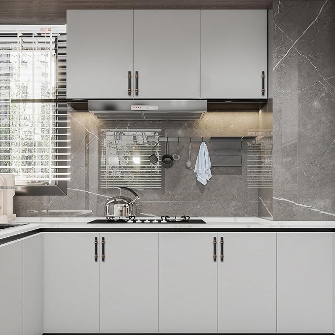 Asidrama 10 Pack 3 Inch(76mm) Champagne Bronze and Matte Black Kitchen Cabinet Handles, Cabinet Pulls Kitchen Cabinet Hardware Cupboard Handles Drawer Pulls