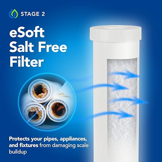 Whole House Salt Free Water Softener Alternative with UV Light - Filters Dirt, Sand, and Debris - Protects Plumbing and Appliances from Hard Water Scale - Easy Installation - Zero Water Waste