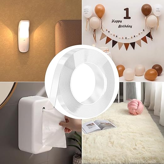 Nano Strong Mounting Adhesive Tape Double Sided Tape Heavy Duty Removable Clear Two Sided Double Stick Wall Tape 0.78in*10ft