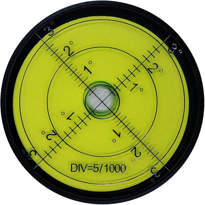 Aluminium High Precision Horizontal Leveler Bubble Level Tool Circle Round 2.4 Inch 60mm (Black,Green)