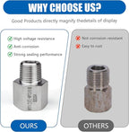 2 pieces Npt1/2 Female to Npt3/8 Male Reducer,Water pipe Adapter, Fabricate of 304 Stainless Steel