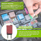 10A DC 12V-32V Manual Reset Circuit Breaker ATM Low Profile T1 Mini Blade Fuses Breakers for Car Trucks Marine Boat RV Solar and More,2 Pack