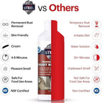 Stainless Steel Rust Stain Remover & Cleaner, NSF Approved Safe for Food Areas. Non-Toxic Stainless Steel Cleaner for Appliances is Perfect for Commercial Use, Your Fridge, Best Knife, Pan (17 oz)