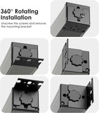 JUNNUJ Heavy Duty Power Strip Wall Mount,Magnetic Power Strip,20 Amp Surge Protector 1200J Metal 8 Outlet Under Desk,Garage Mountable Power Bar Table Socket Industrial Outlets 6-20R T-Slot,6FT 12AWG