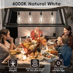 Jensense Edison LED Light Bulbs E26 Bulb 60 watt Equivalent Dimmable Light Bulbs 4000K Natural White Vintage 7W Edison Bulbs 110V 120V 800 Lumen CRI90, 4 Pack