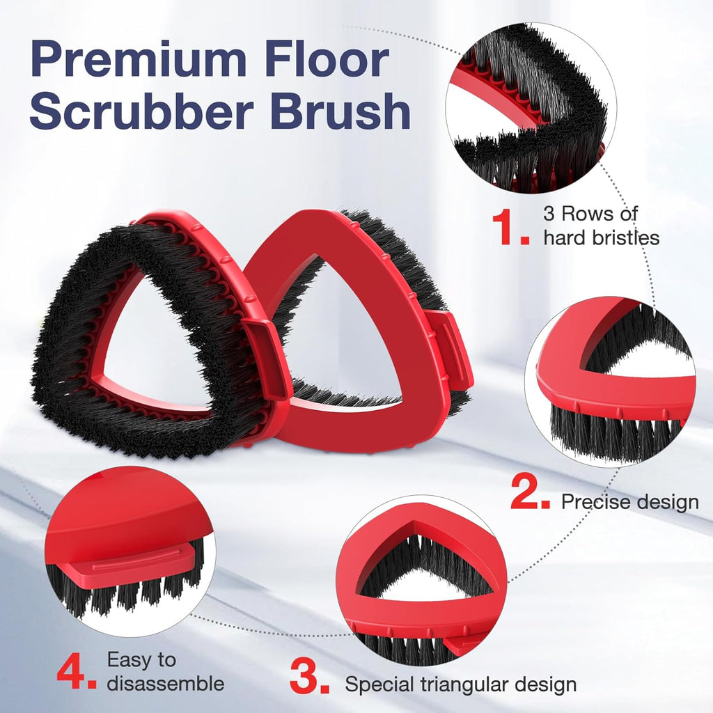 2 Pack 2-Tank Spin Mop Scrub Brush Head Replacement for O Ceda RinseClean 2-Tank System(Blue), Hard Bristle Scrubber Brush for Floor Cleaning Accessories (Not Fit for EasyWring 1-Tank)