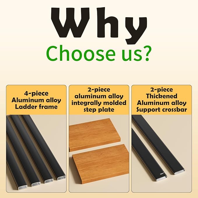 Taranta 2 Step Ladder,Aluminum Lightweight Folding 2 Step Stool with Anti-Slip Wide Pedal, 330lbs Capacity Step Ladder for Household,Kitchen,Office - BlackWoodgrain