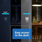 LIDER Minimalist Design Matte Finish Lighted Decorator Switch, Frameless Paddle Light Switch with Locator Light, Grounding Screw, 15A 125V, UL Listed, LS15-1P-SV, Silver