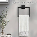 10 Pieces Black Towel Bar Set Bathroom Hardware Accessories Set Upgraded Toilet Paper Holder with Shelf Towel Holder Set for Bathroom Stainless Steel Wall Mounted 23.6in