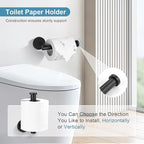 TQKAG Matte Black Bathroom Hardware Accessories Set 10-Pieces, Premium SUS304 Stainless Steel Bathroom Towel Bar Holder Set 23.6 Inch Round Towel Racks for Bathroom Wall Mounted