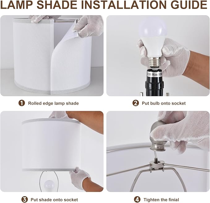 Lamp for Living Room Bedroom Lamps Farmhouse Table Lamps Set of 2 Vertical Stripe Ceramic Table Lamp,Linen Shade with Bulb, 25 in High,Light Blue