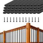Black Metal Deck Balusters 32", Deck Railing and Indoor Stairs Railing,Hollow Rectangular Stair Railing with Screws for Deck Railing and Outdoor Porch-25Pack