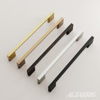 Alzassbg 10 Pack Matt Gold Cabinet Pulls, 10 Inch(256mm) Hole Centers Rectangle Cabinet Handles Kitchen Pulls for Drawers and Cabinets AL3051MGP