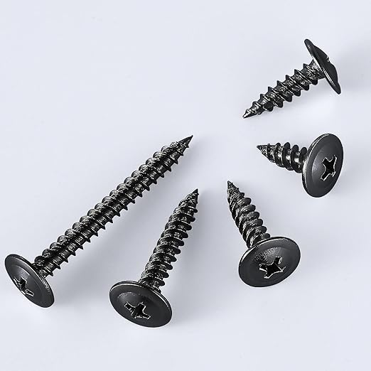 (100 pcs)#8×2" Black Truss Head Wood Screws Quick Metal Self Tapping Zinc Oxide