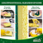 HOMEXCEL Sponges Kitchen 24pcs, Heavy Duty Sponges for Dishes, Scrub Cleaning Sponge for Non-Coated Cookware, Dishes, Pots, Pans, Dual Sided Dish Sponge for Kitchen, Household, Bathroom and More