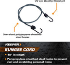 Keeper - 48” Bungee Cord With SST Hooks, 4 Pack - UV and Weather-Resistant