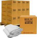 White Terry Bar Mop Towels 4800 Pcs (Approx) - 100% Cotton Ultra-Absorbent Cleaning Rags, Perfect Washable Kitchen Rags for Bars, Restaurants & Home (600 lbs Pallet - 24x25 lbs. Box)